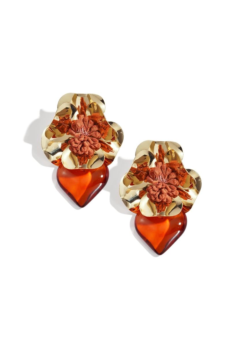 Iron Drop Earrings Flower