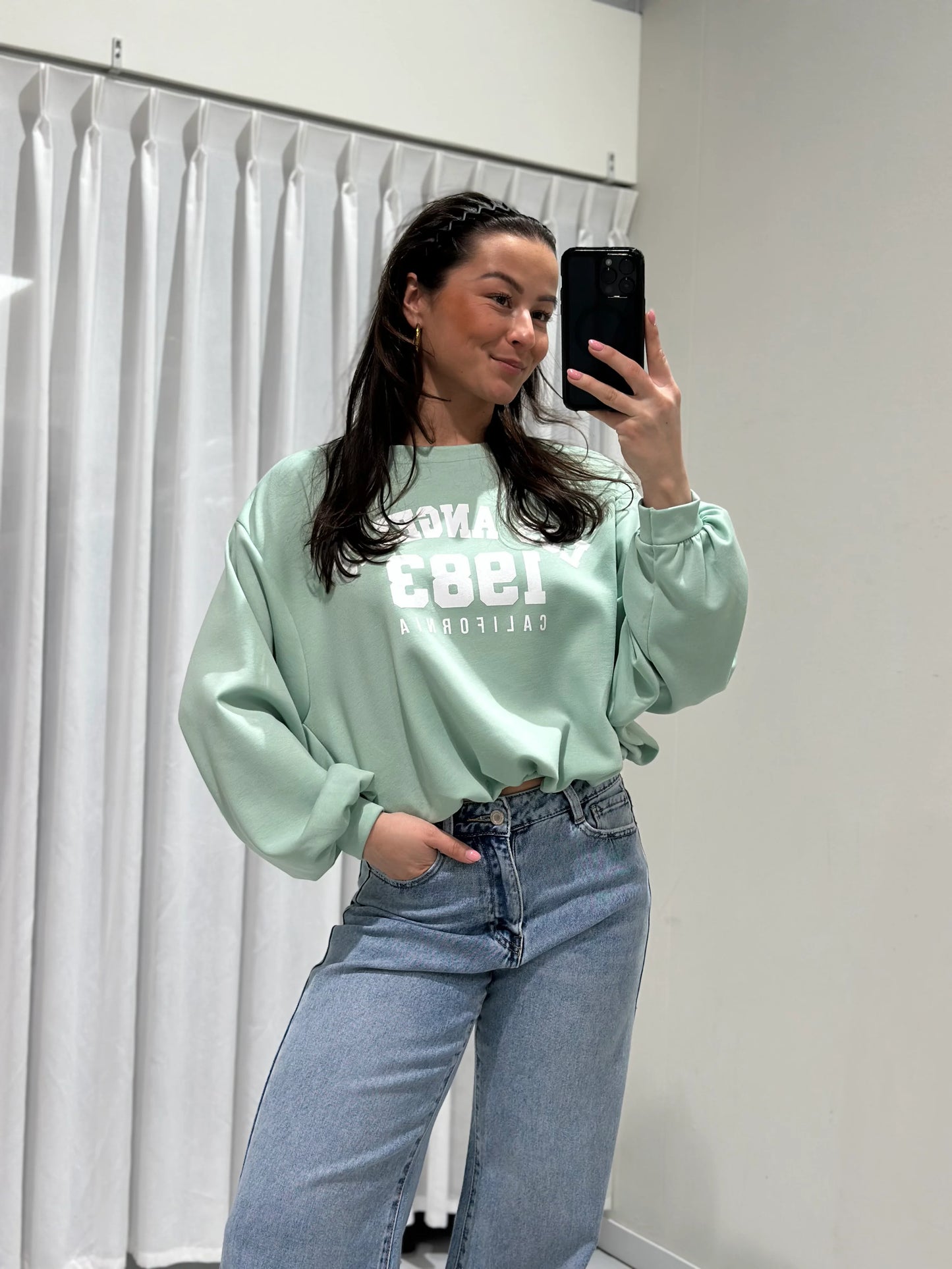 Los Angeles Sweater Cropped | Mint