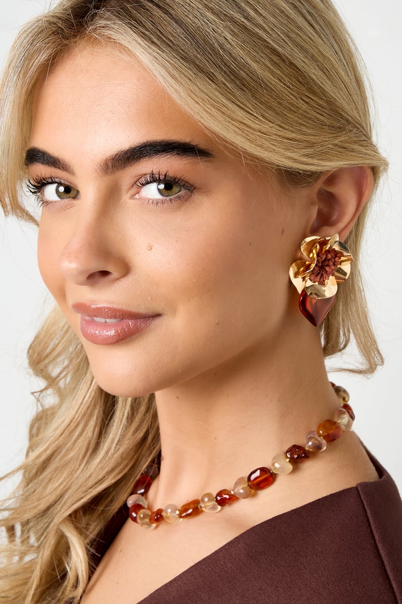 Iron Drop Earrings Flower