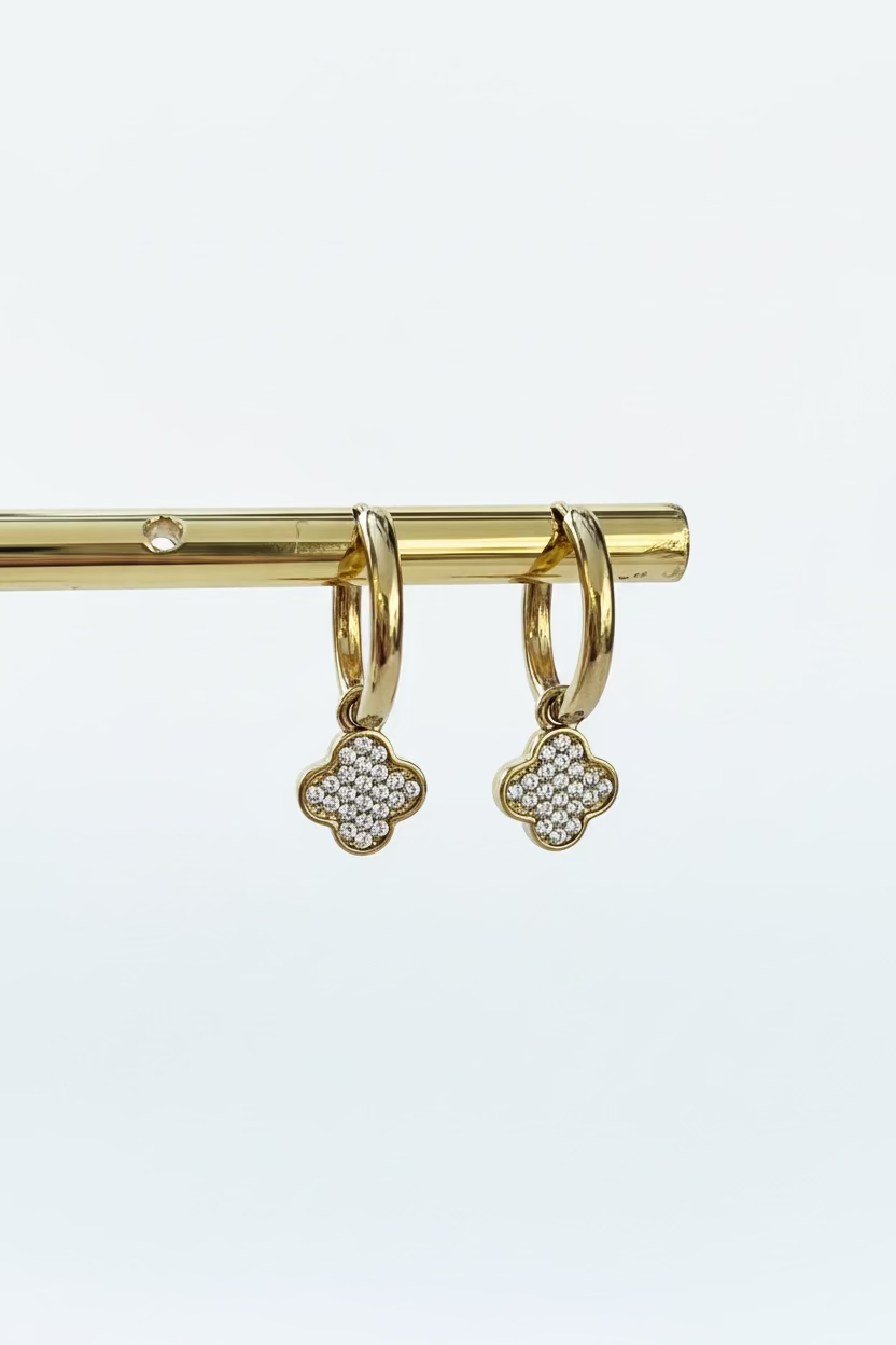 Earrings Clover Strass