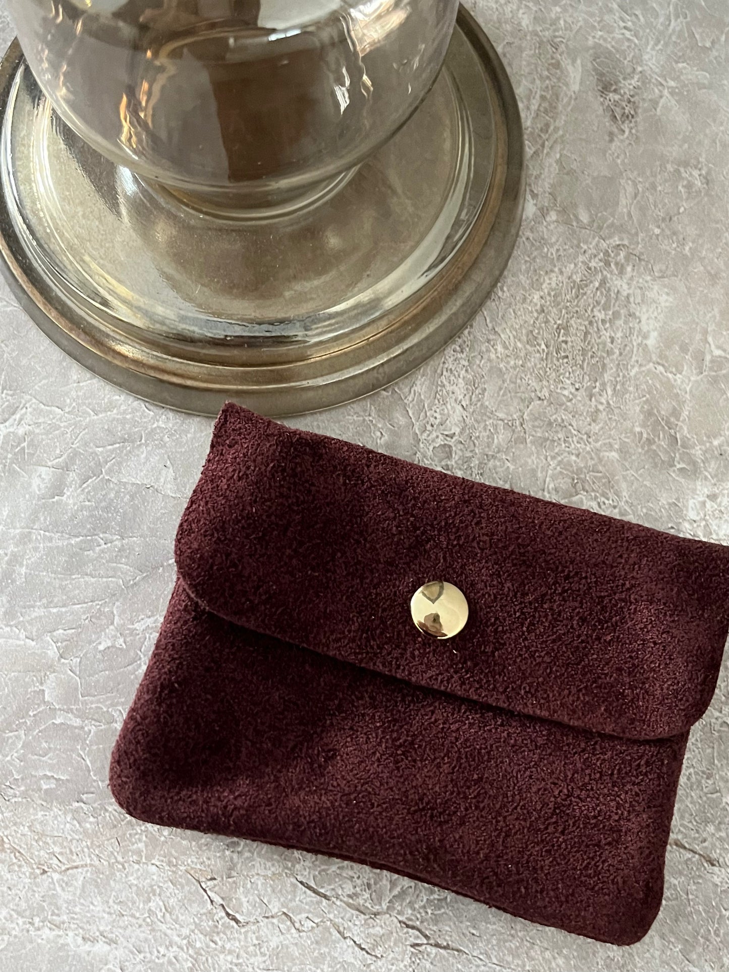 Jess Portemonnee Suede Small | Bordeaux