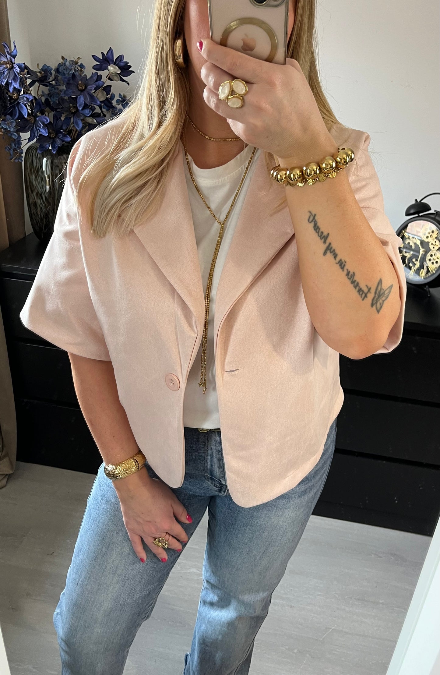 Blazer Dominique Suedine | Lichtroze
