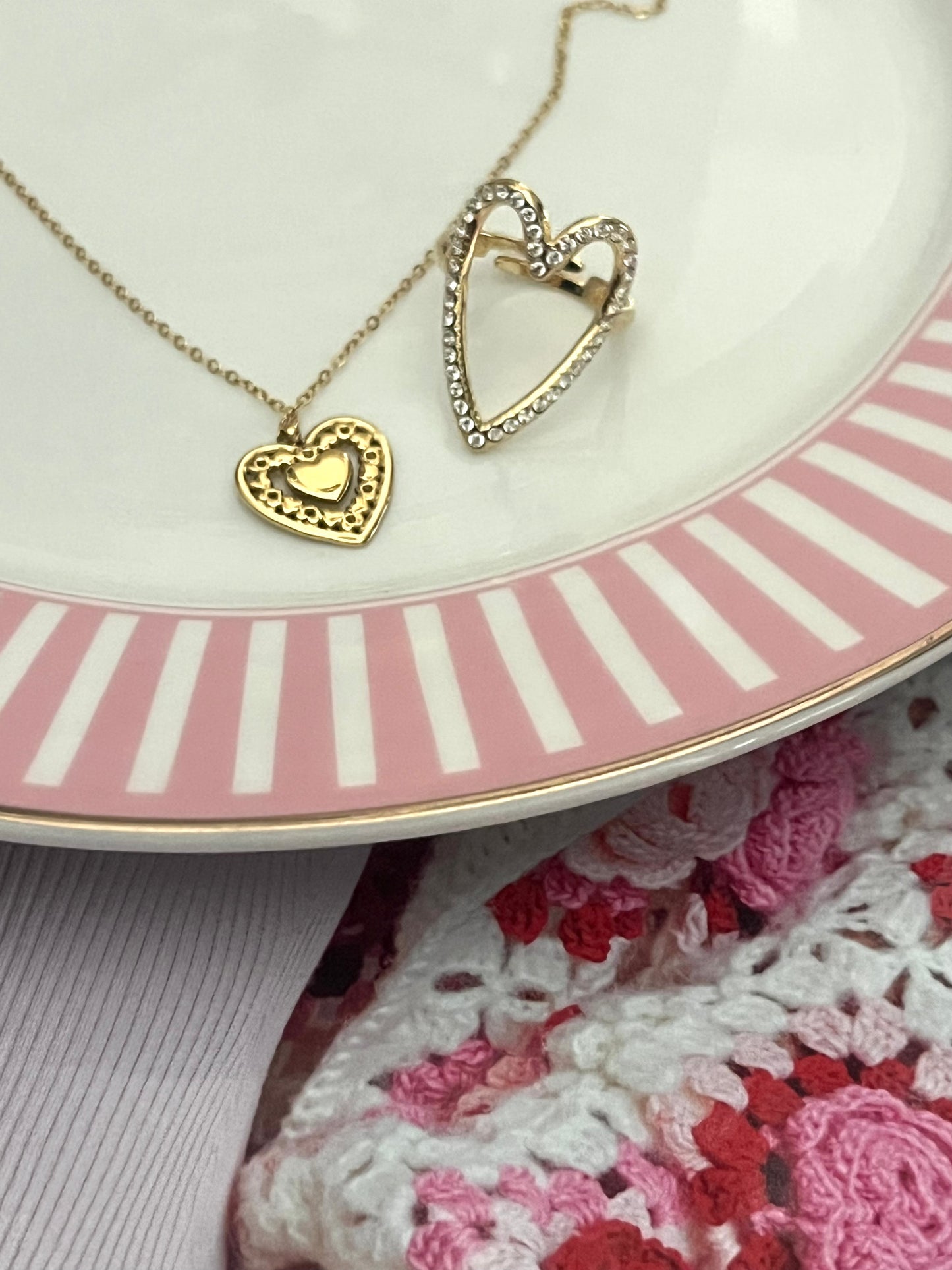 Ring Heart Strass | Gold