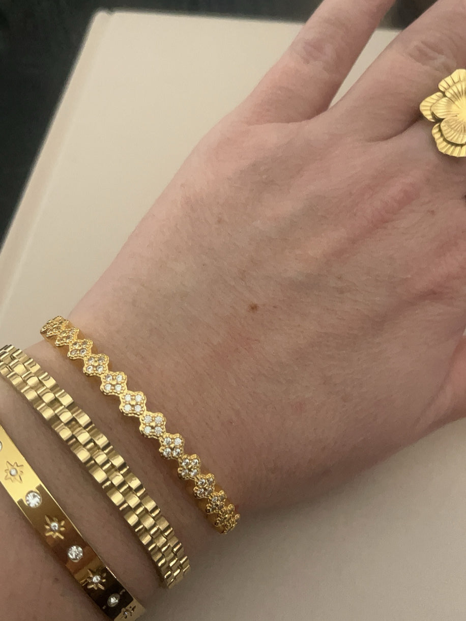 Bracelet Trèfle Strass
