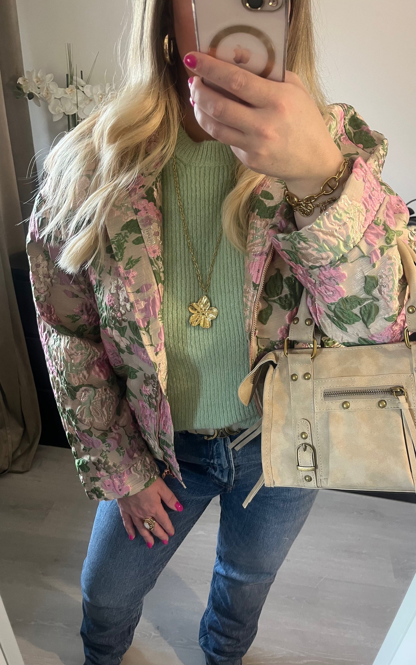 Blouson aviateur Flower Ambika