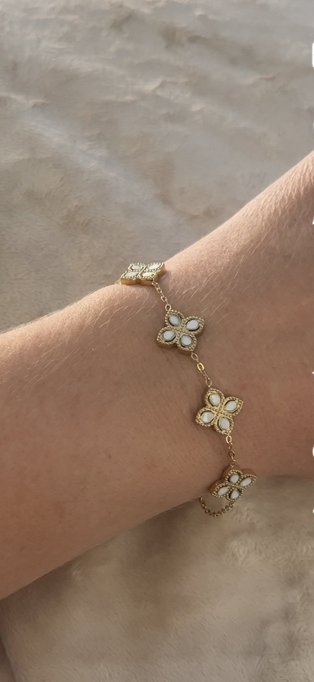White Flower Bracelet