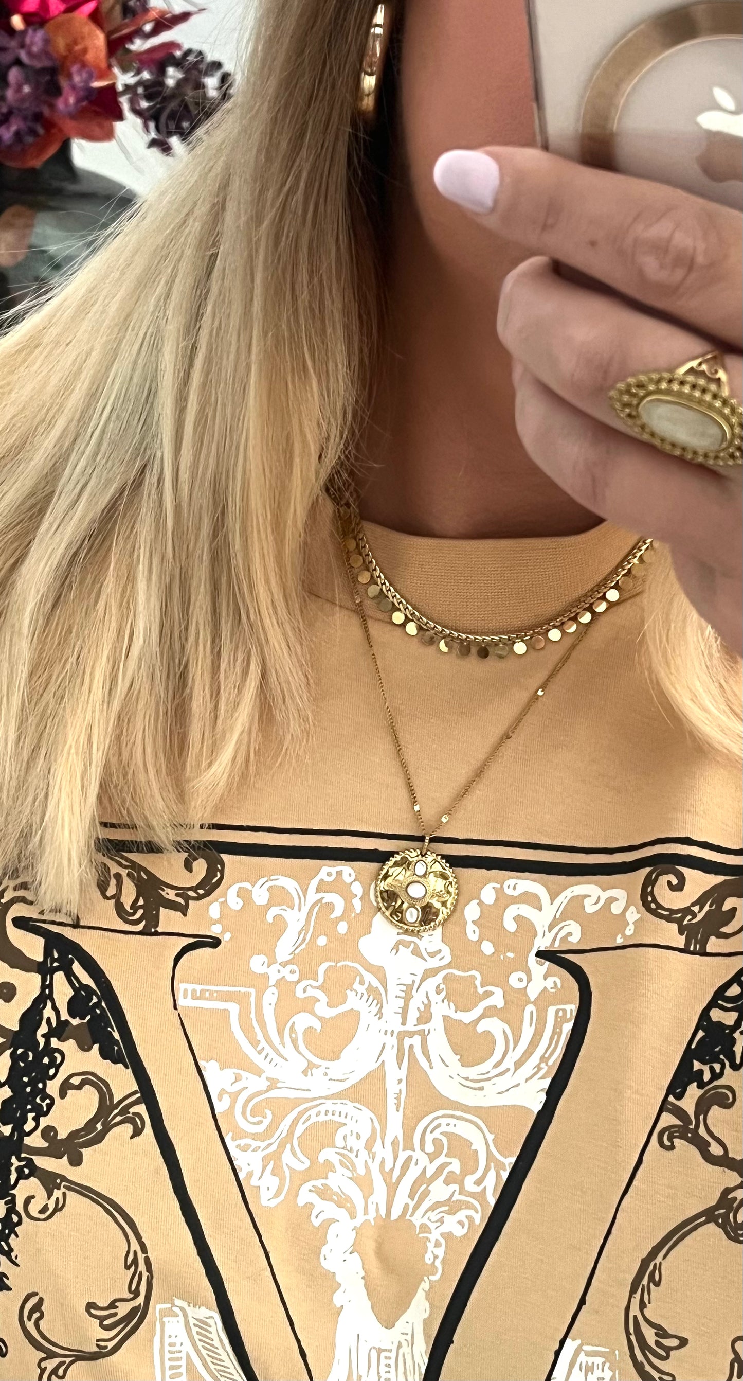 Collier Boho Pierre Blanche
