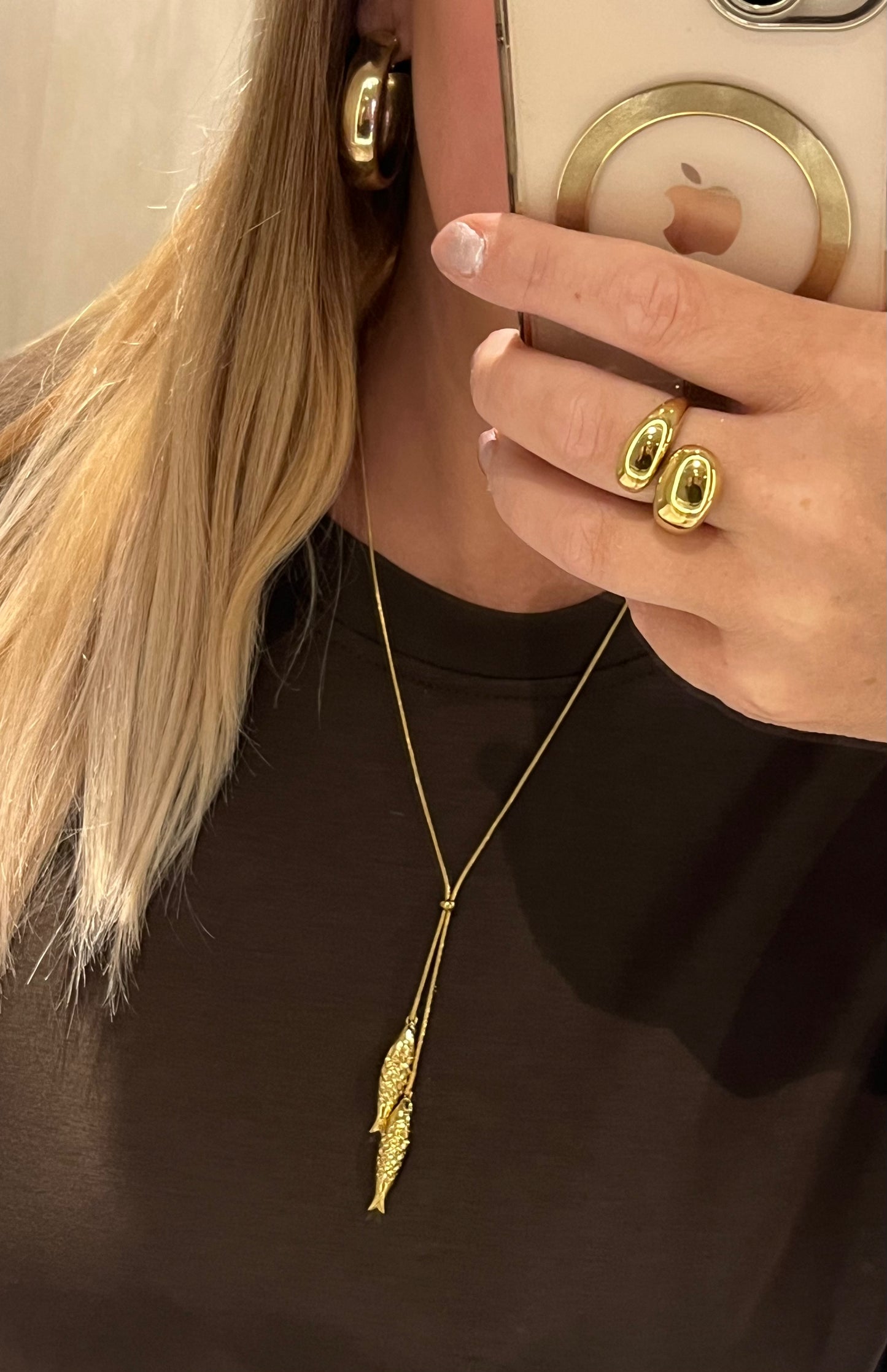 Fish Love Necklace Strass