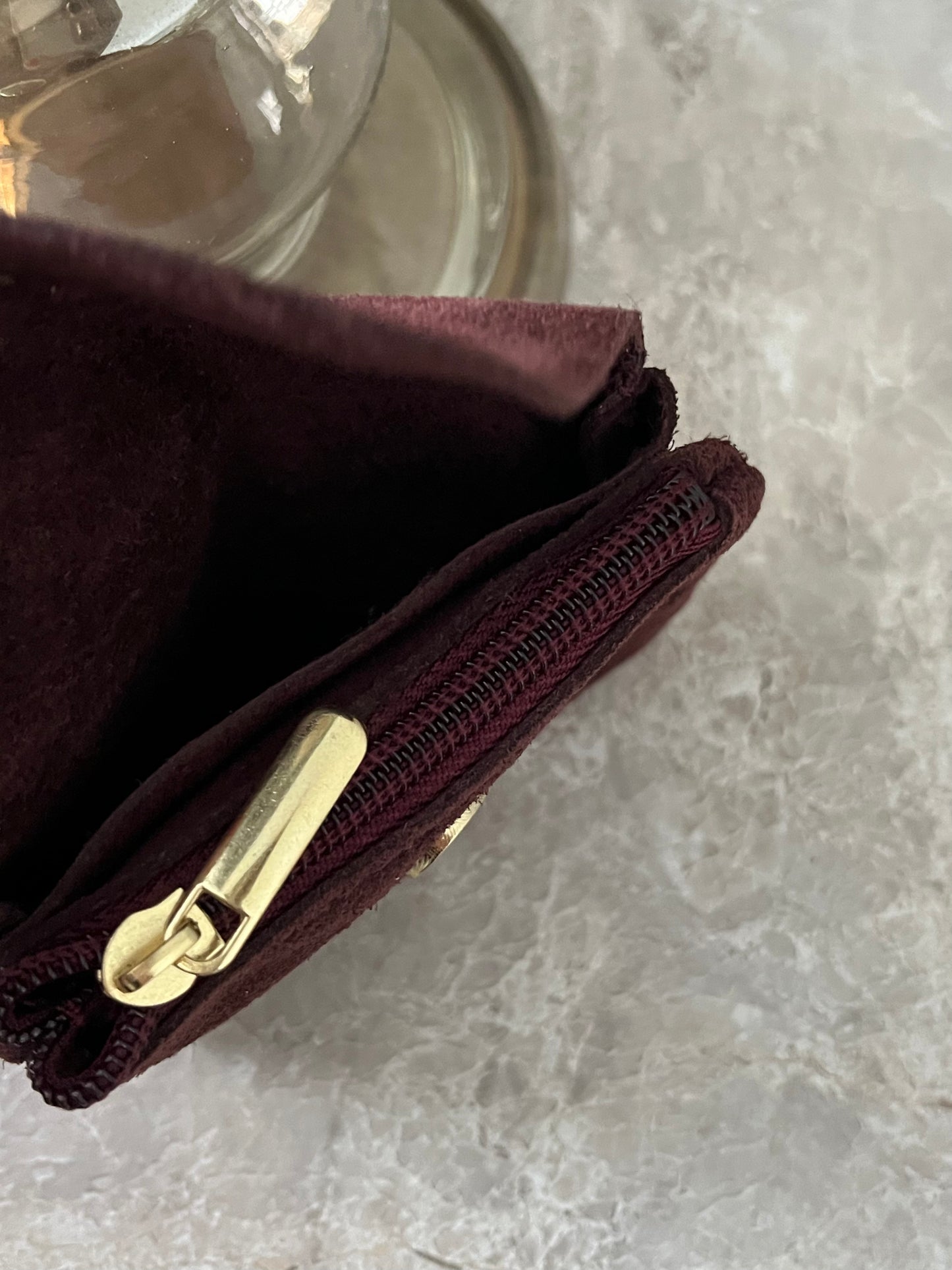 Jess Portemonnee Suede Small | Bordeaux