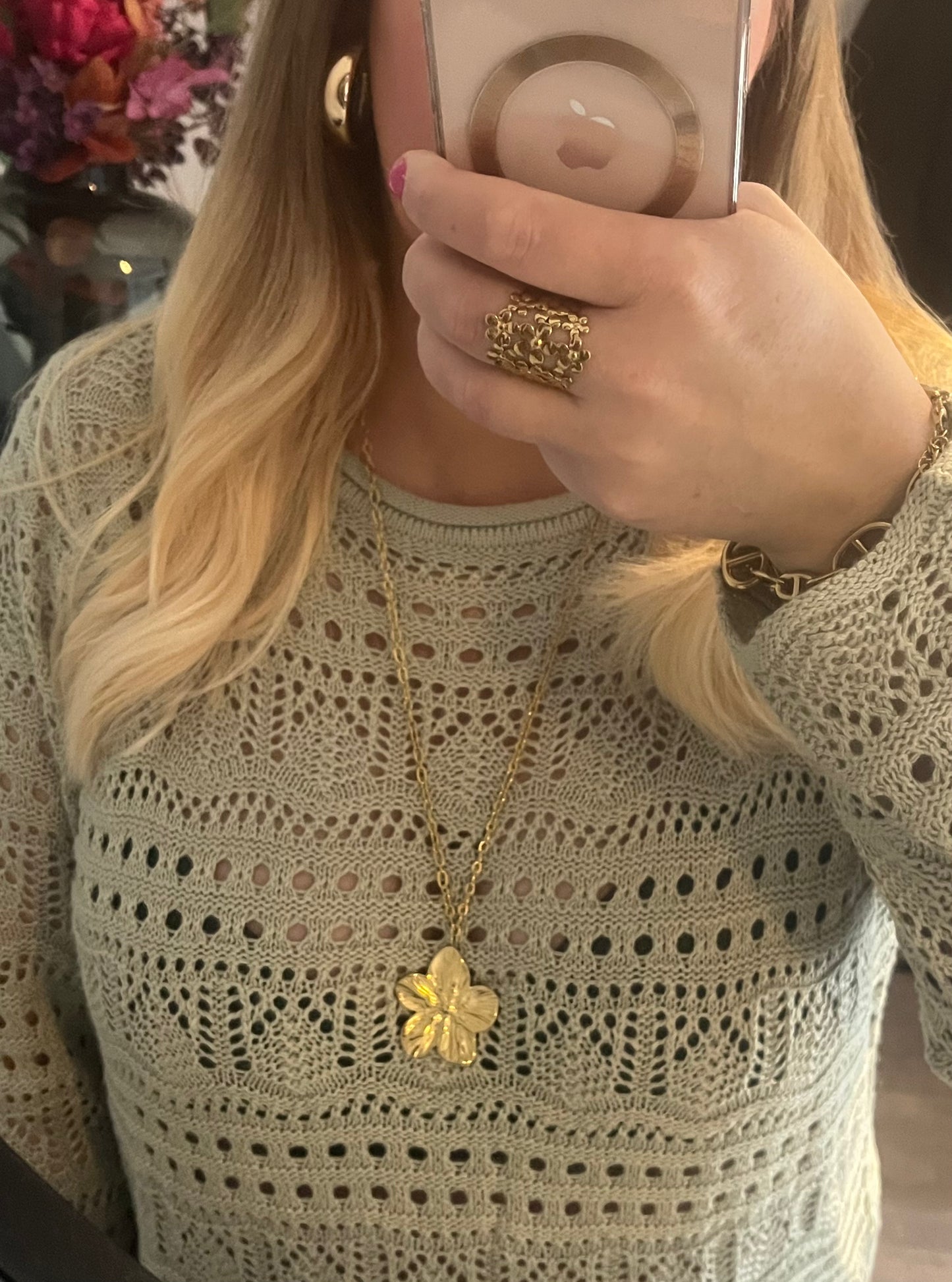 Lange Ketting Bloem | 70 cm K002
