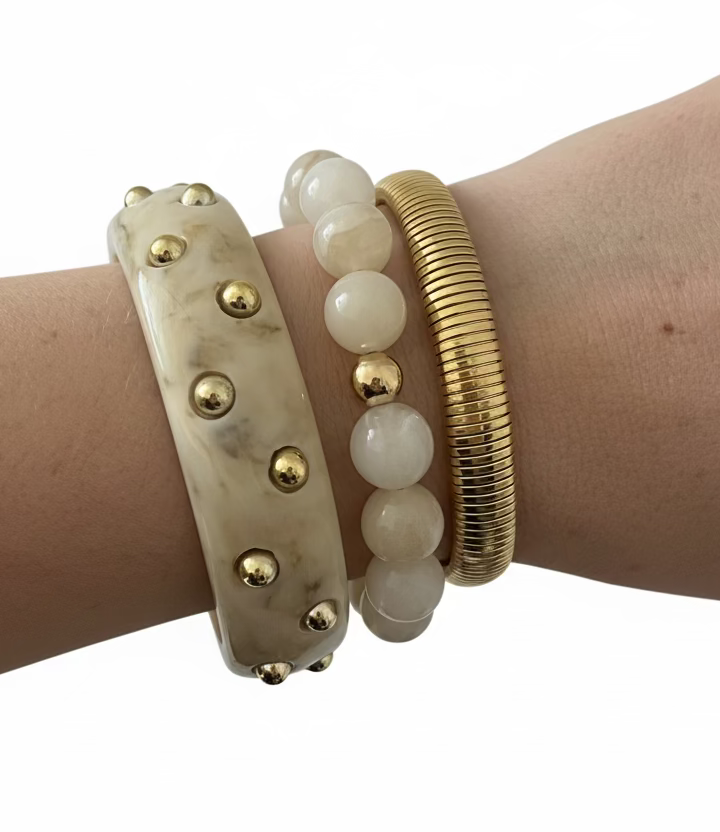 Bangle Studs | Beige/goud