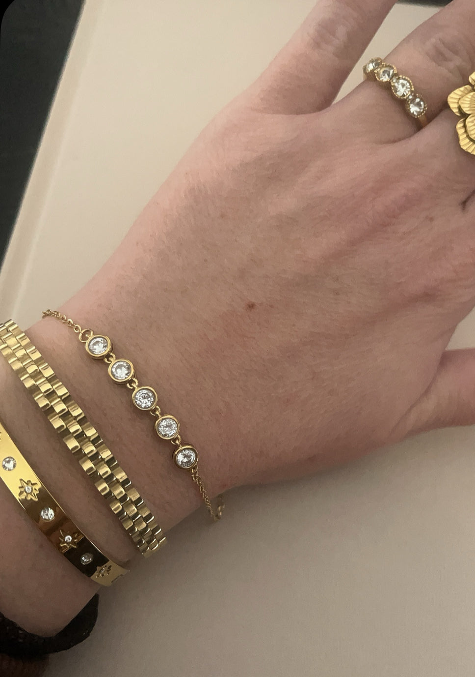 Bracelet à chaîne fine à pois en diamant