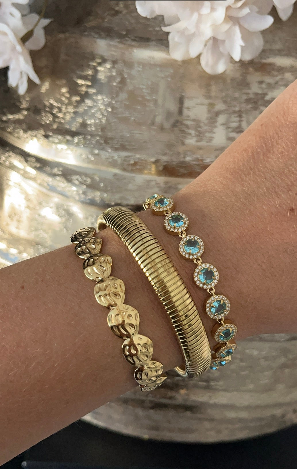 Jenna Strass Bracelet | Blauw