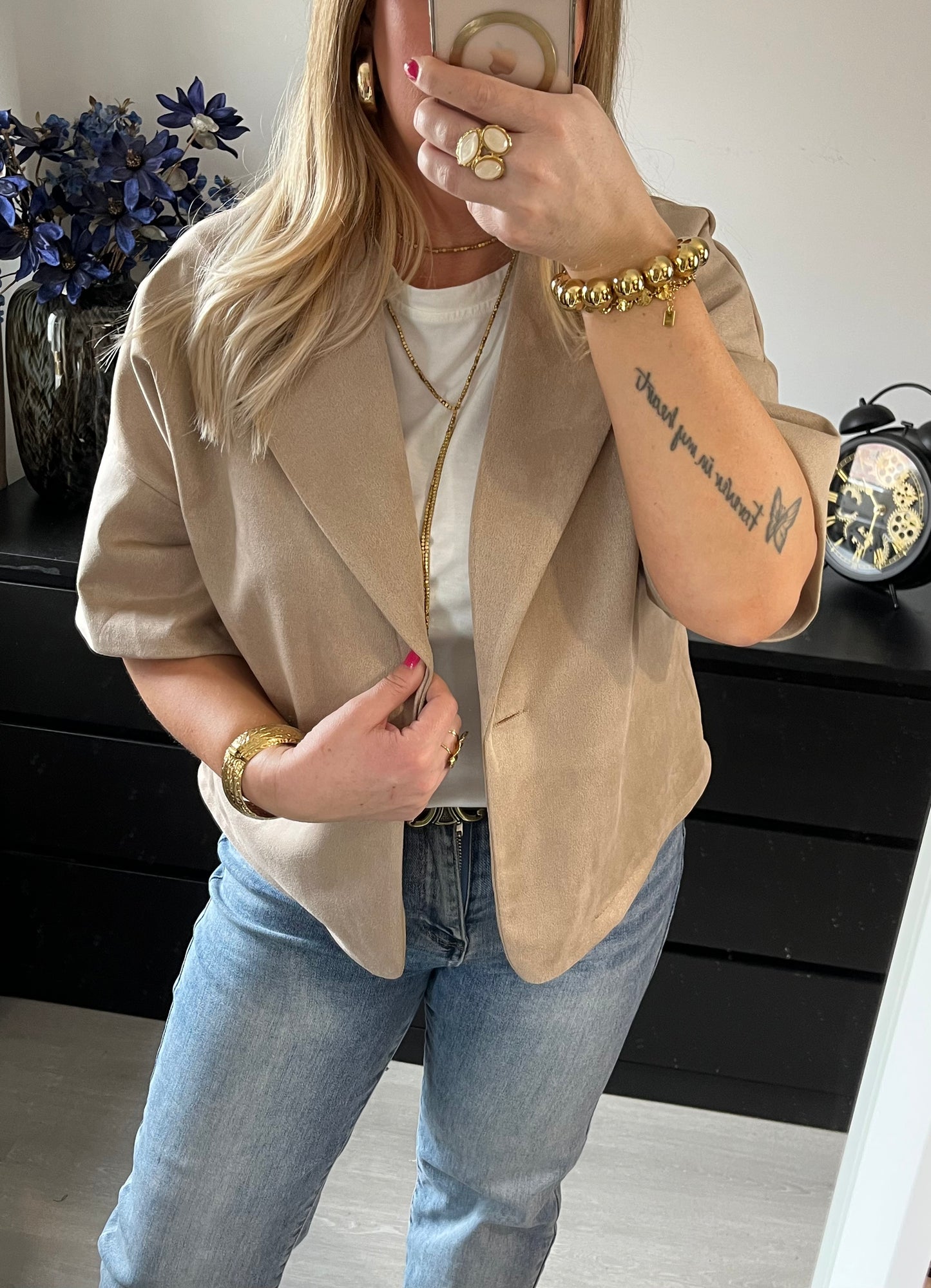 Blazer Dominique Suedine | Taupe