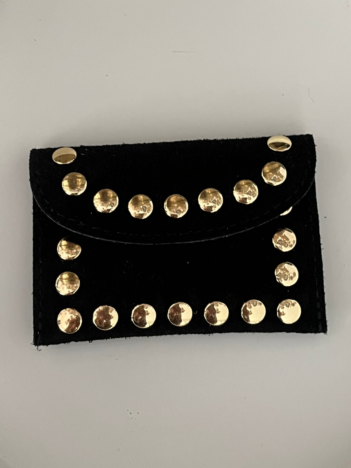 Pasjeshouder Zwart Suede Small