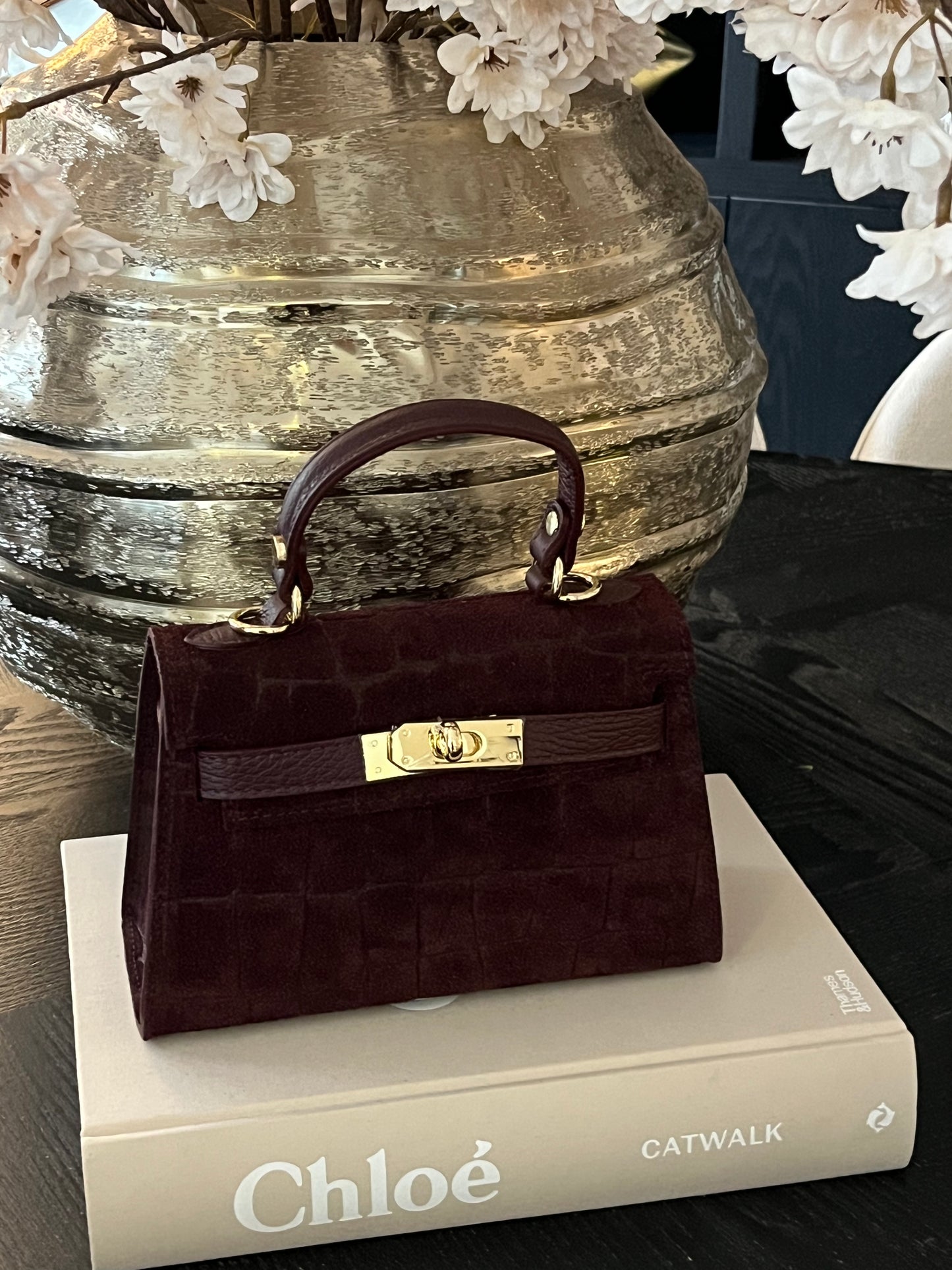 Leya Bag Croco | Burgundy