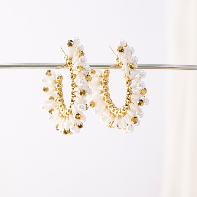 White Pearly Hoops