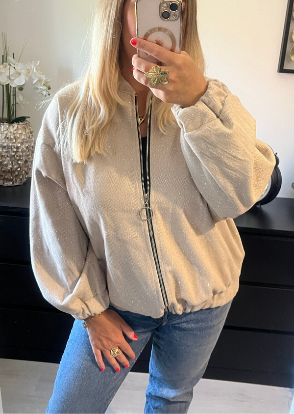 Veste en strass | Beige