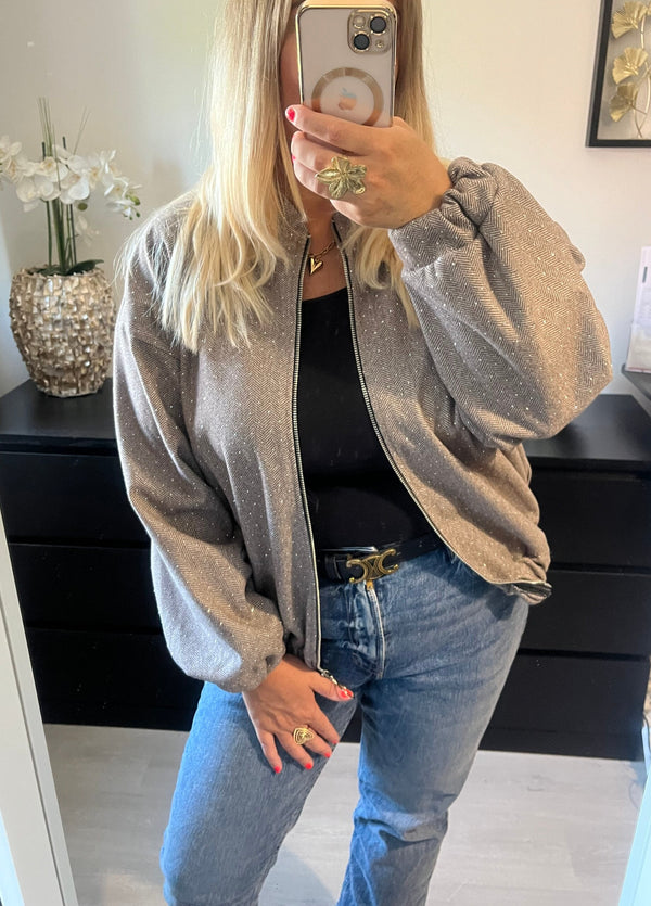 Veste en strass | Taupe