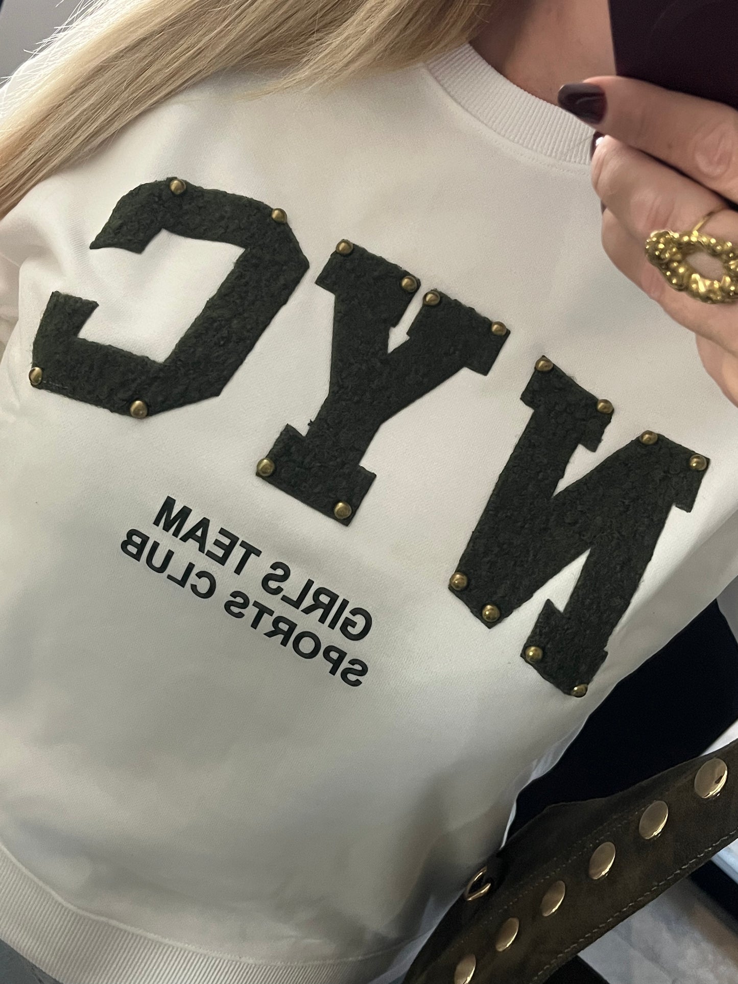 NYC Studs Sweatshirt | Groen