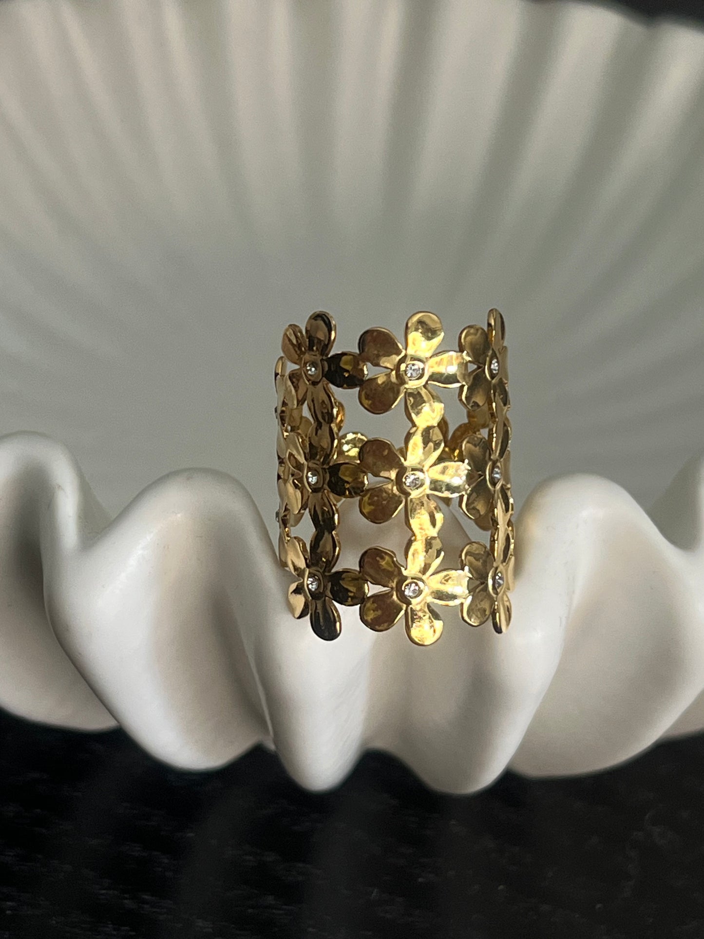 Ring Flower Strass