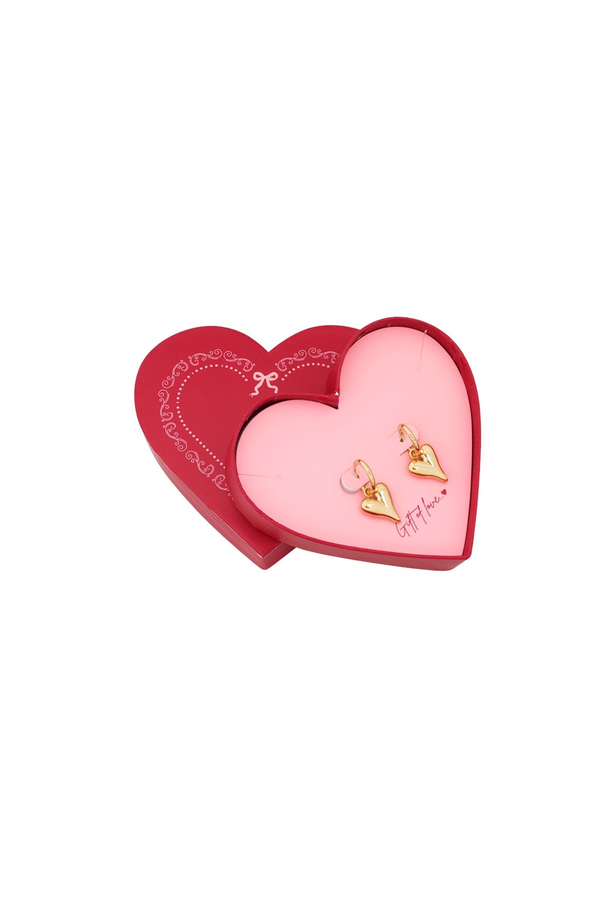 Boucles d'oreilles coeur dans une boîte