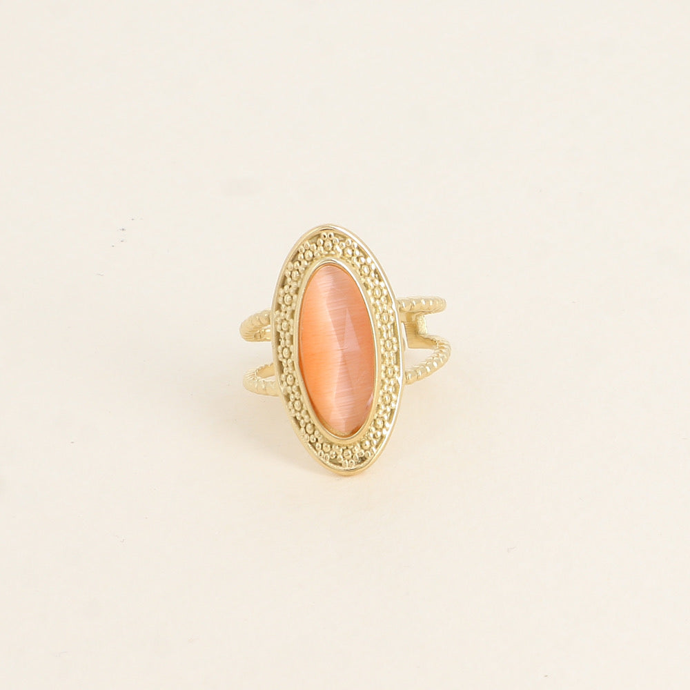 Bohemian Ring Orange Stone Small