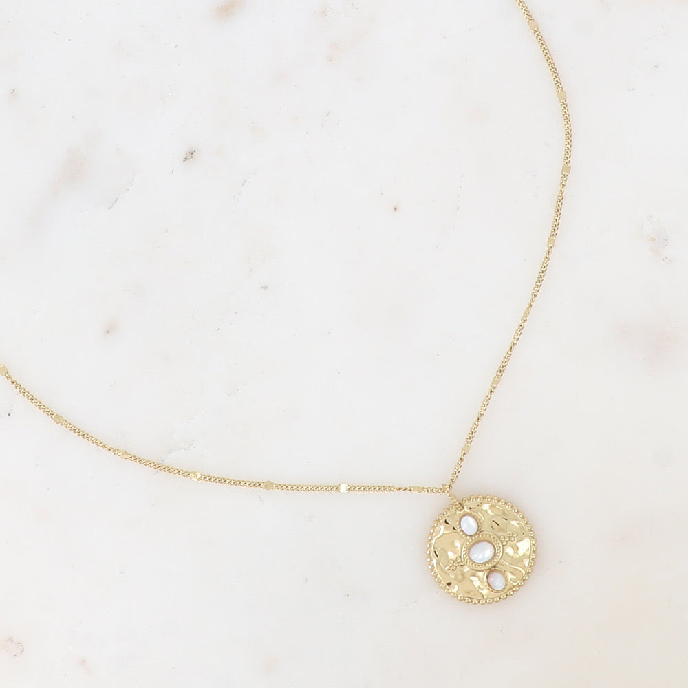 Collier Boho Pierre Blanche