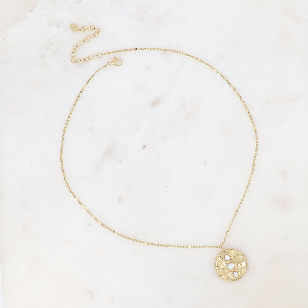 Collier Boho Pierre Blanche