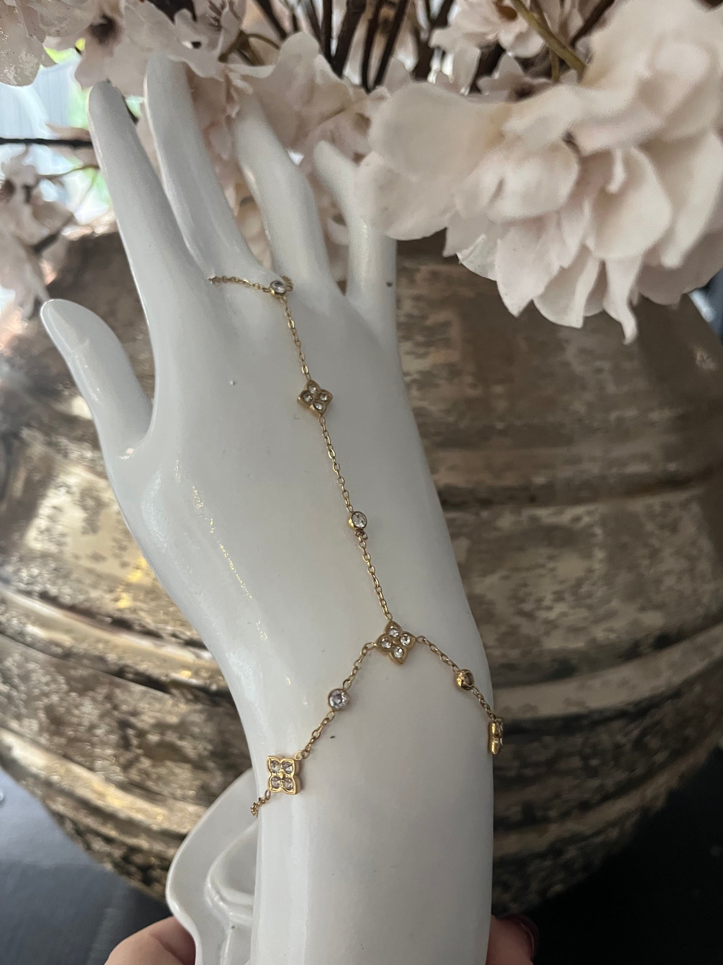 Golden Clover Hand Chain