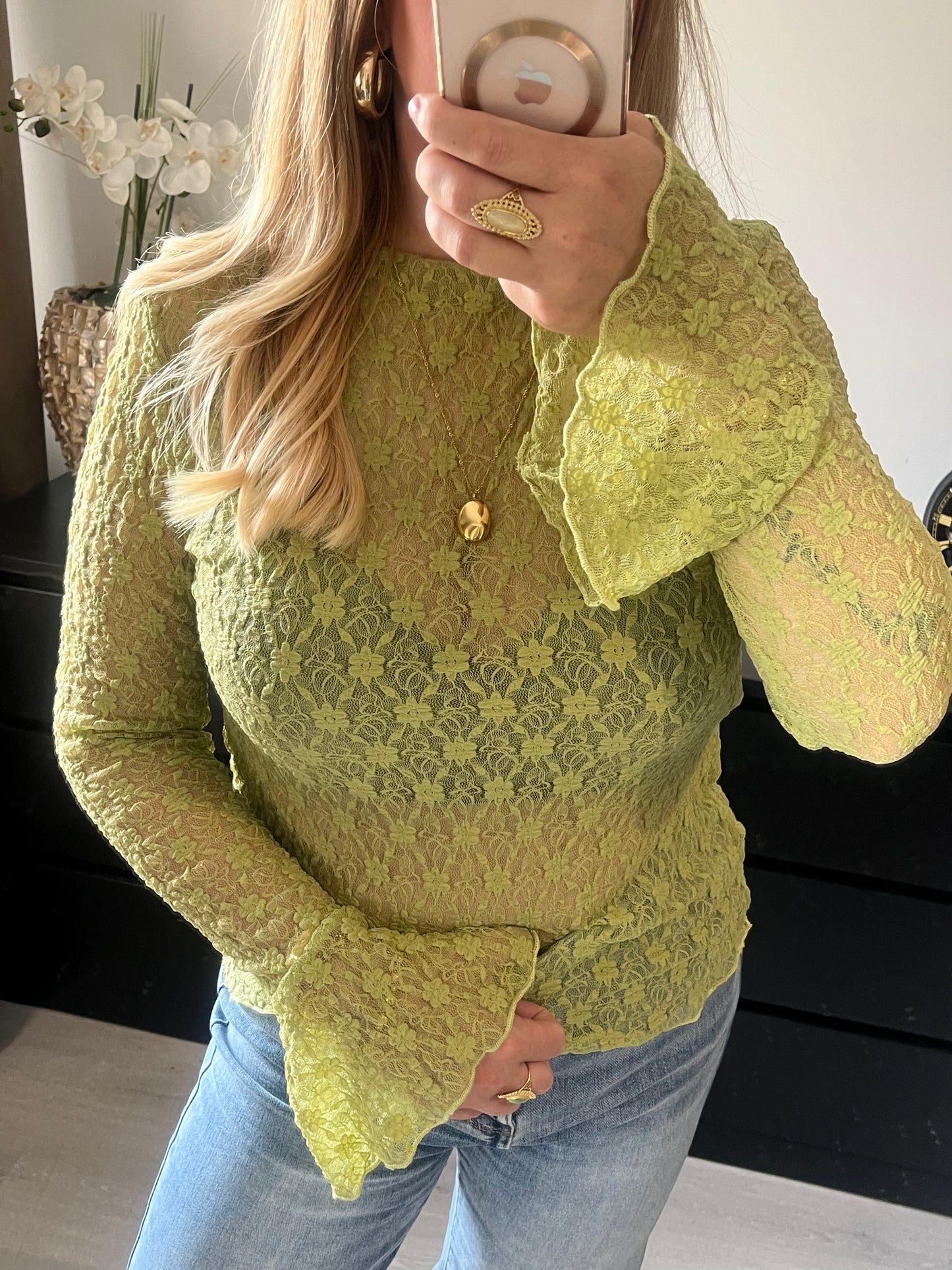 Ambika Top Lace | Lime Groen