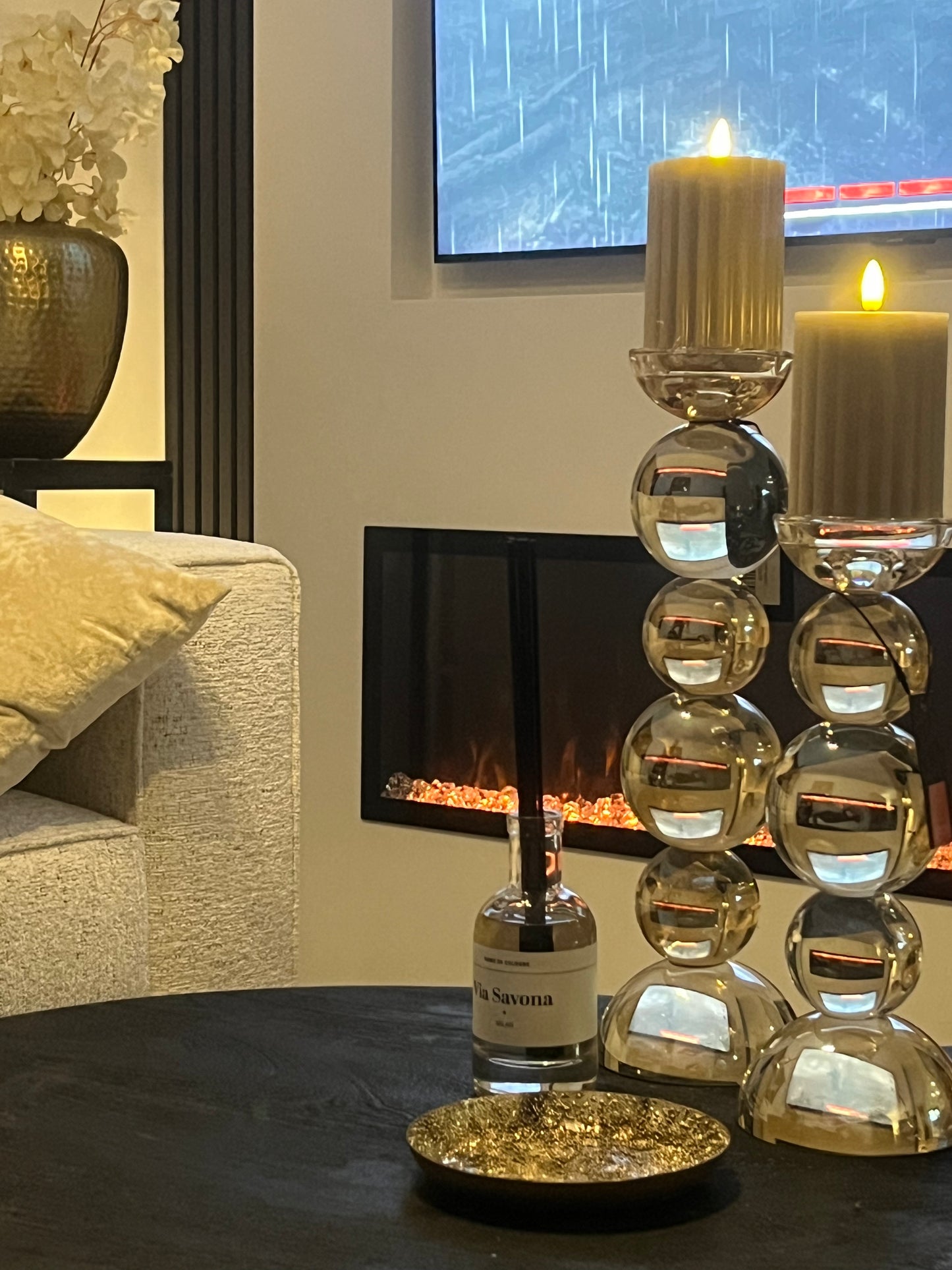 Luster Kandelaars | Goud/Beige