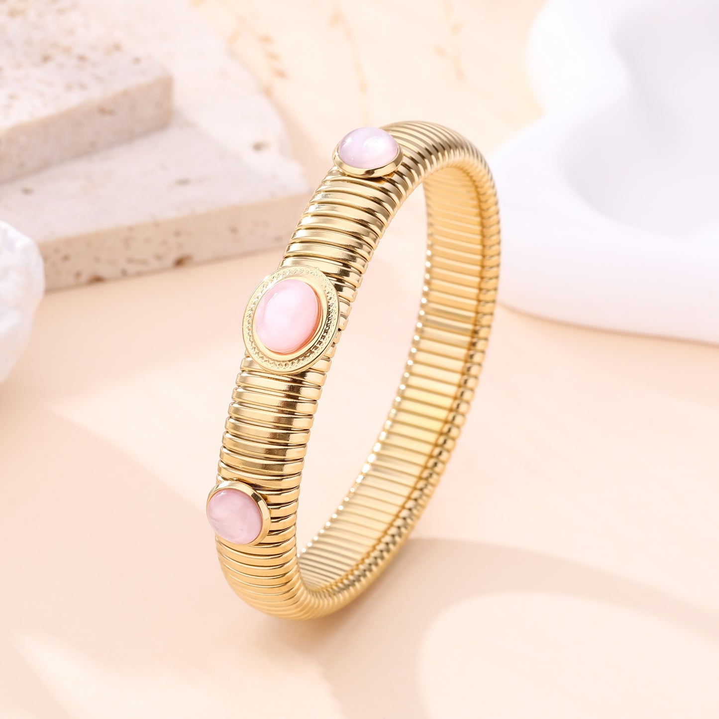 Bohemian Bracelet Pink Stone