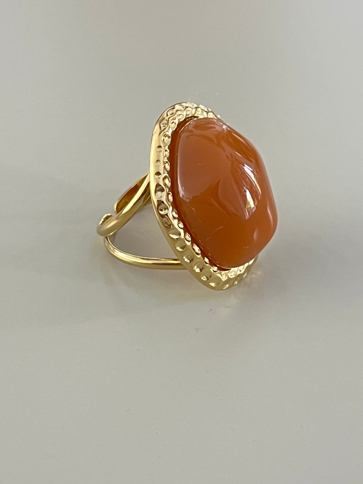 Big Stone Ring | Bruin/Oranje