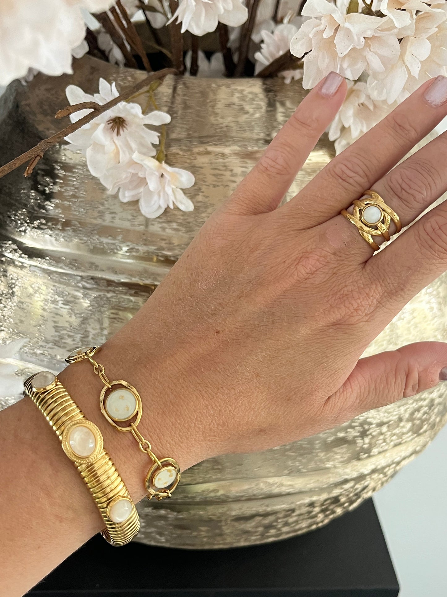 Bohemian Bracelet Beige Stone