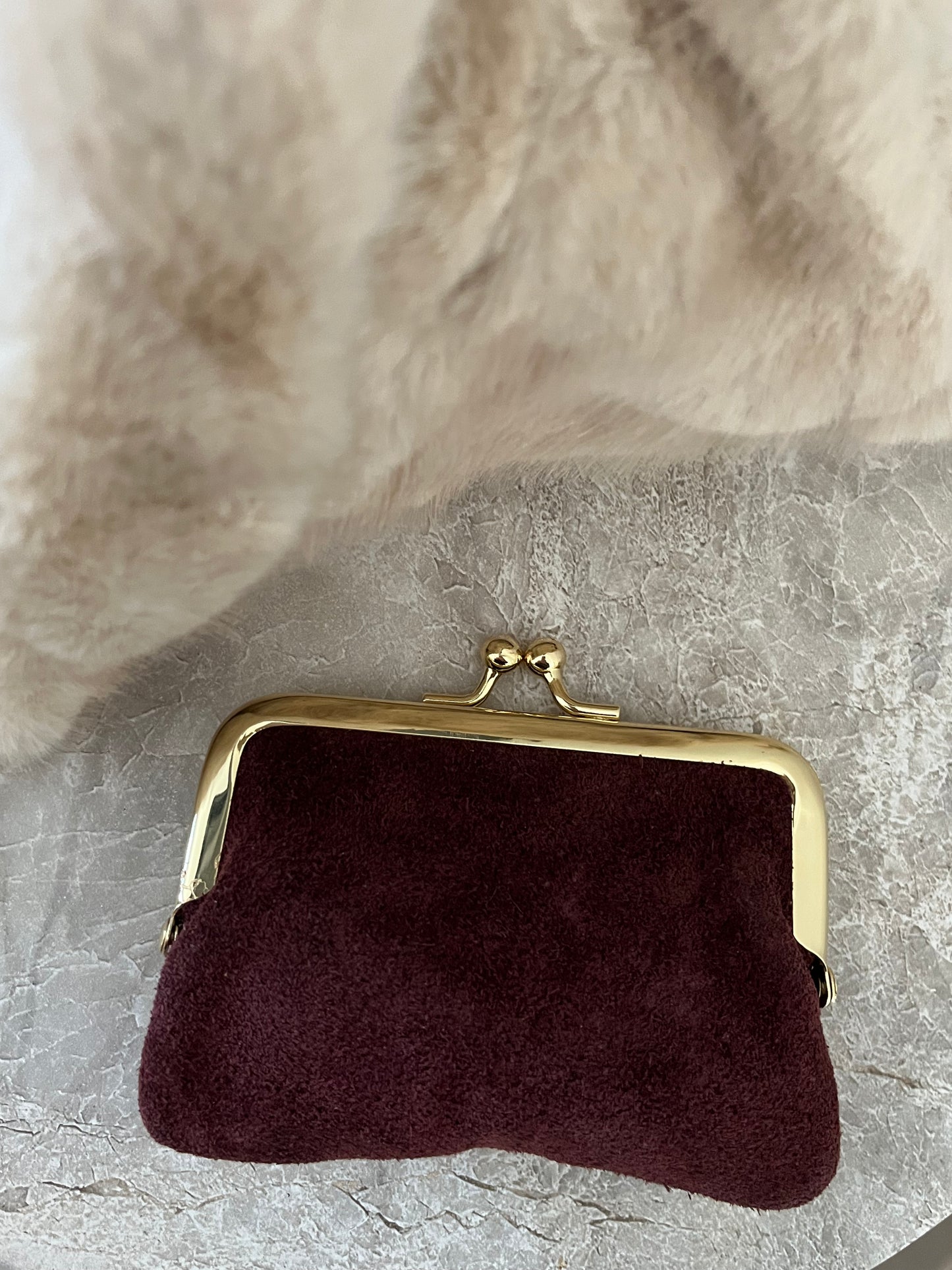 Gigi Portemonnee Suede | Bordeaux