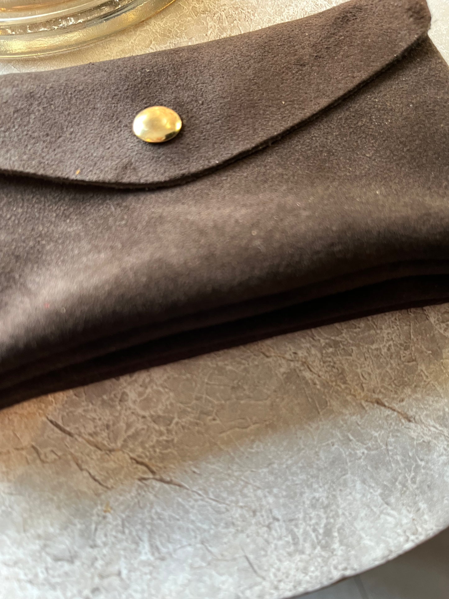 Jess Portemonnee Suede Big | Donkerbruin