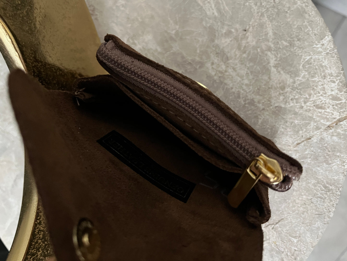 Jess Portemonnee Suede Small | Bruin