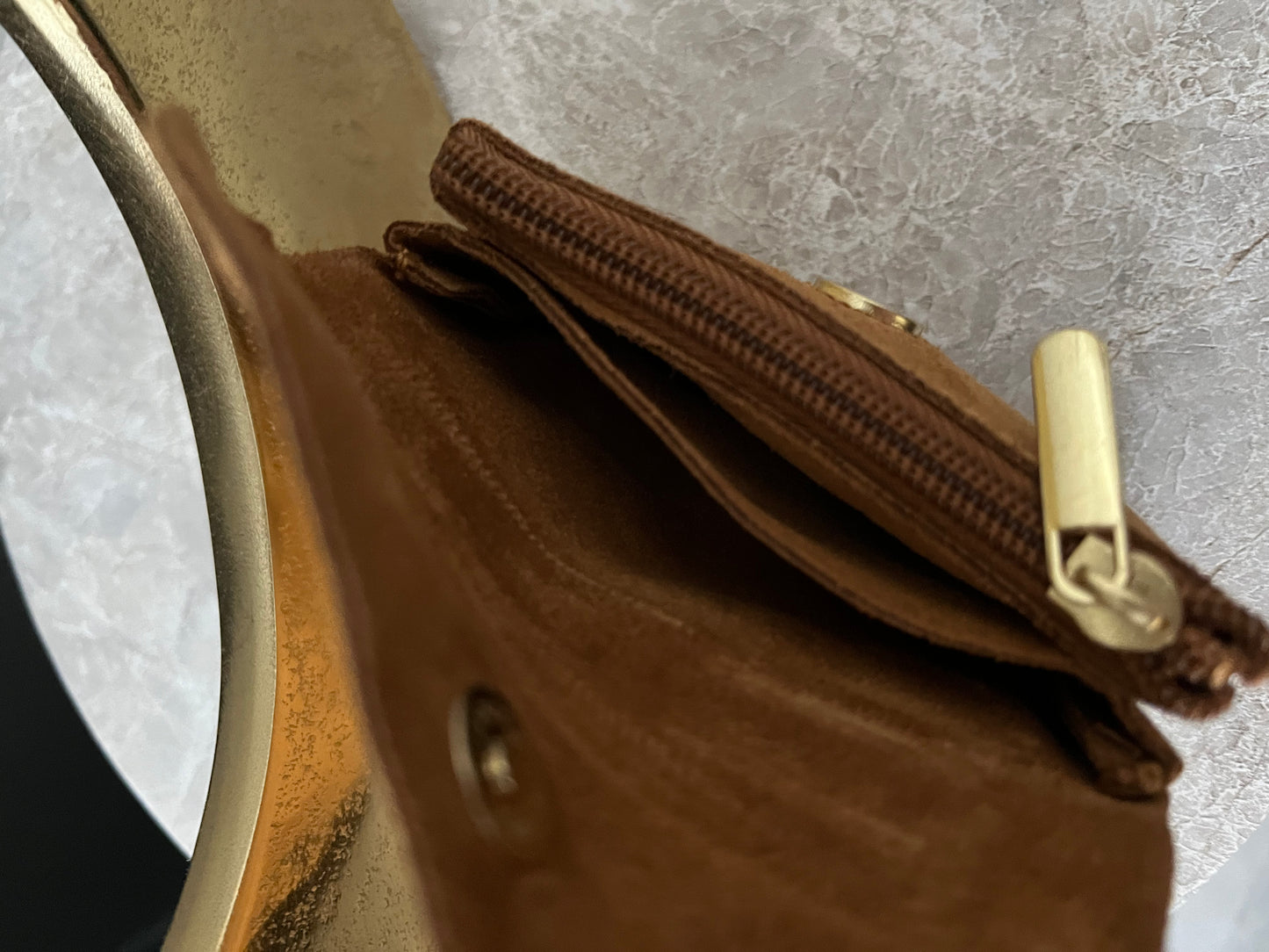 Jess Portemonnee Suede Small | Cognac