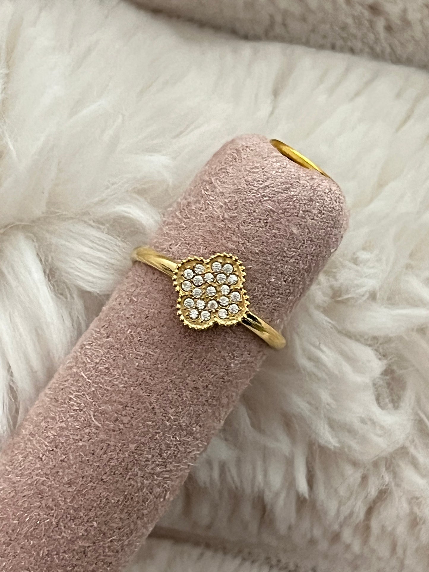 Ring Clover Strass | Goud