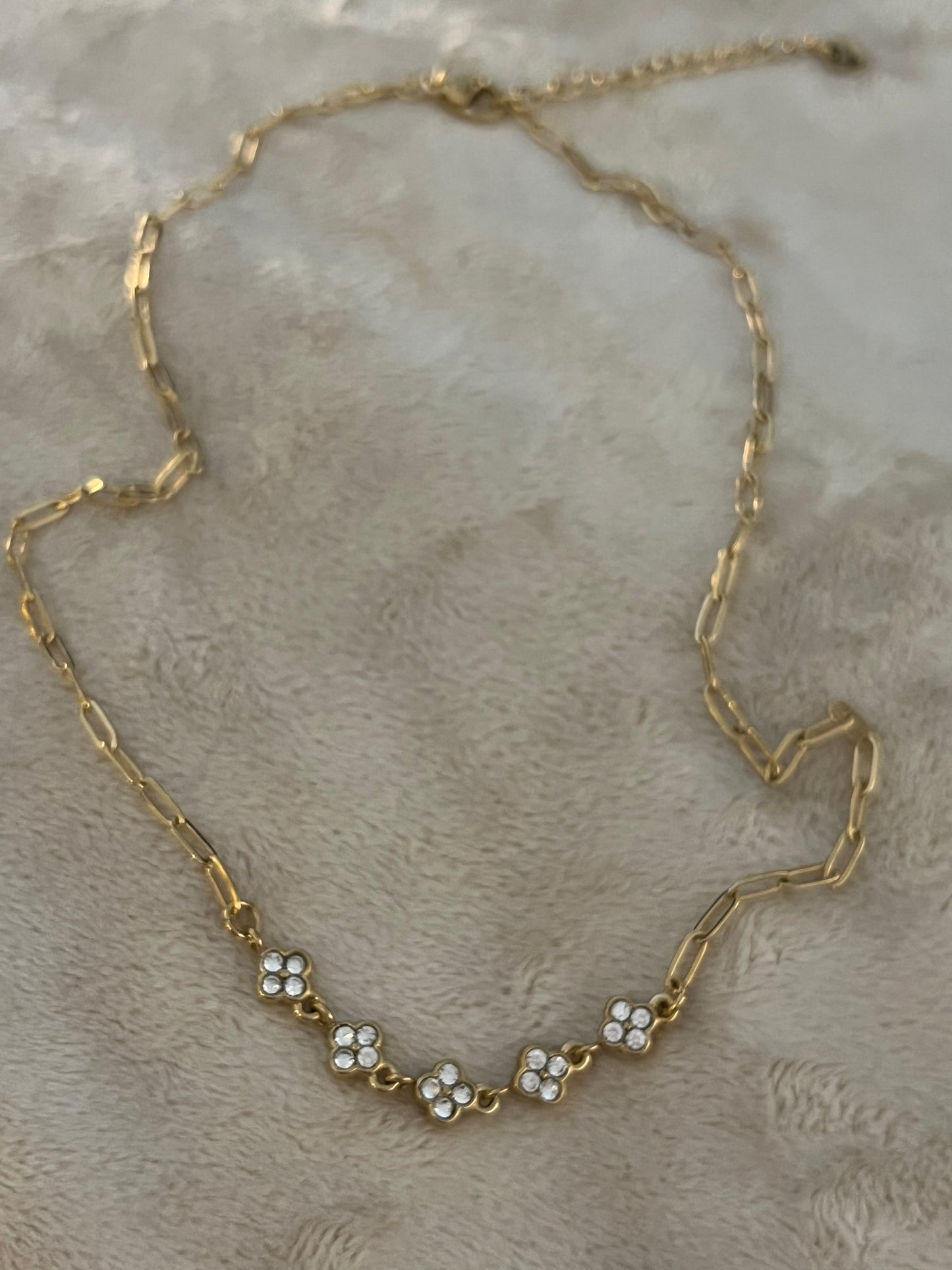 Necklace Clover Strass