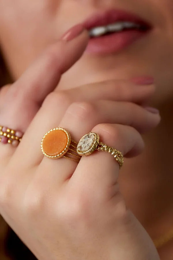 Bague Pierre Naturelle Orange