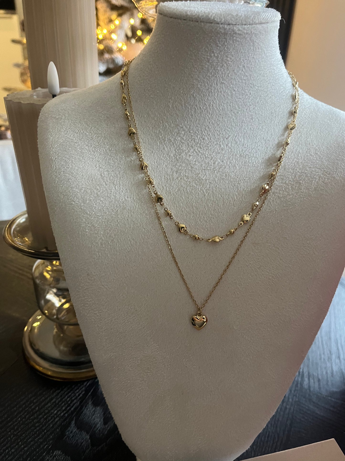 Collier superposé coeurs