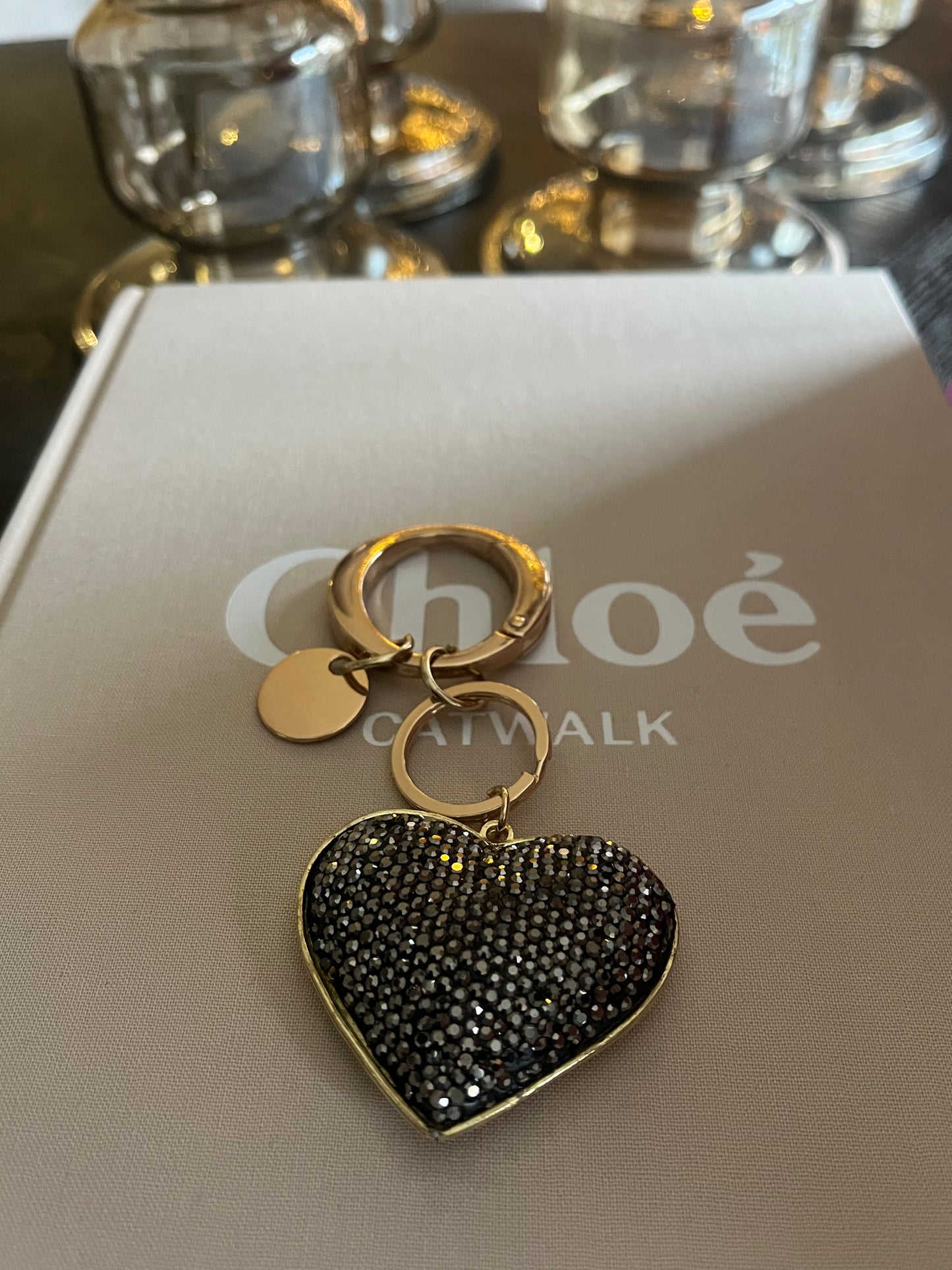 Keyring Rhinestone Heart