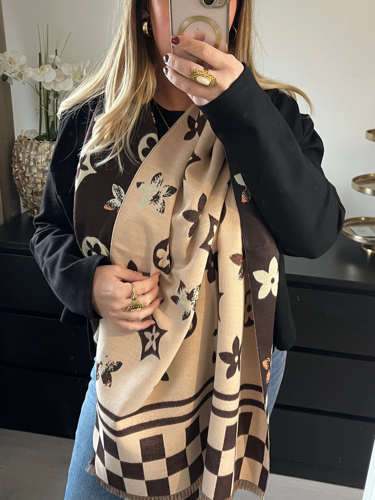 Sjaal Livia | Donkerbruin