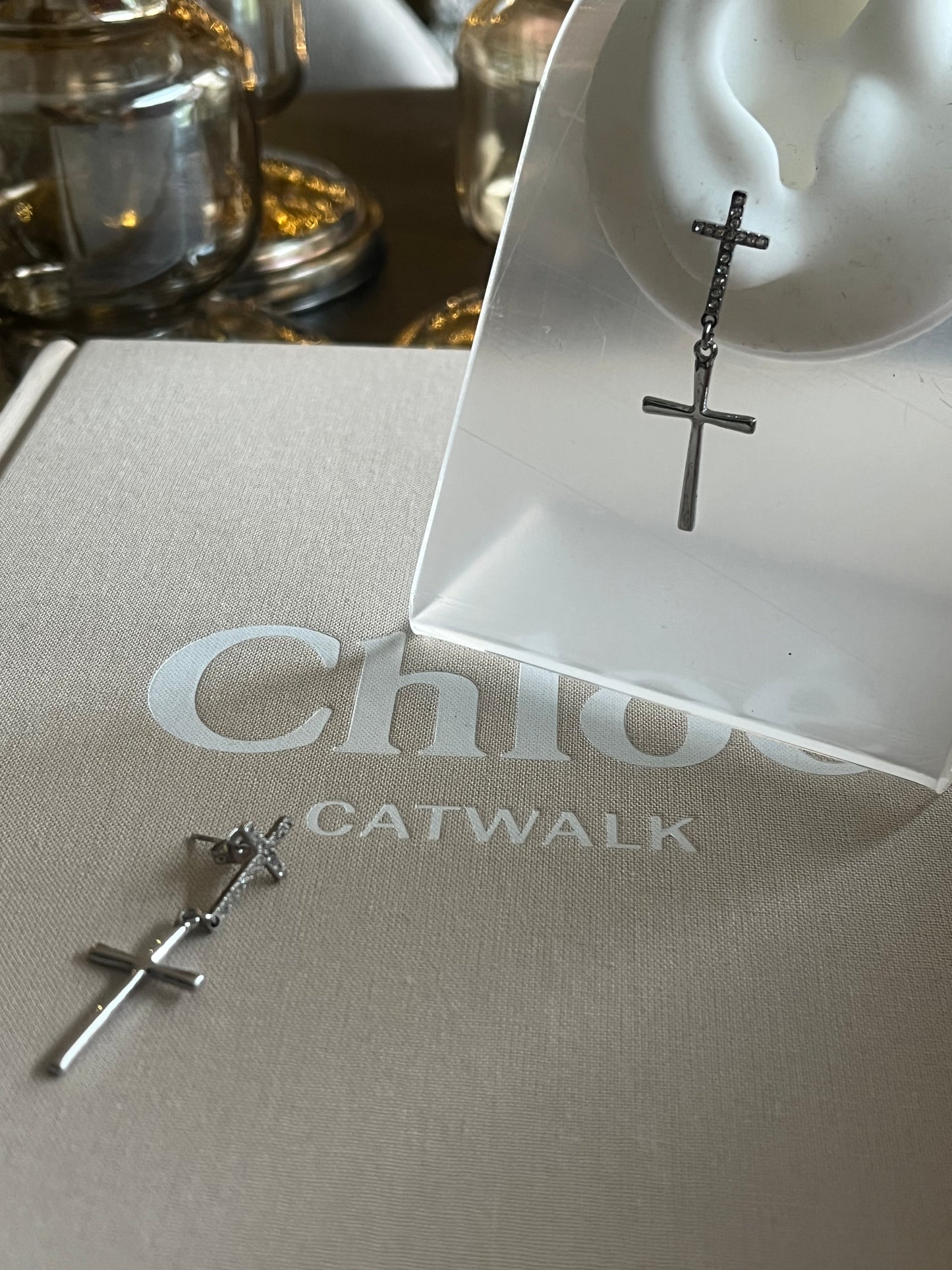 Boucles d'oreilles Double Croix | Argent