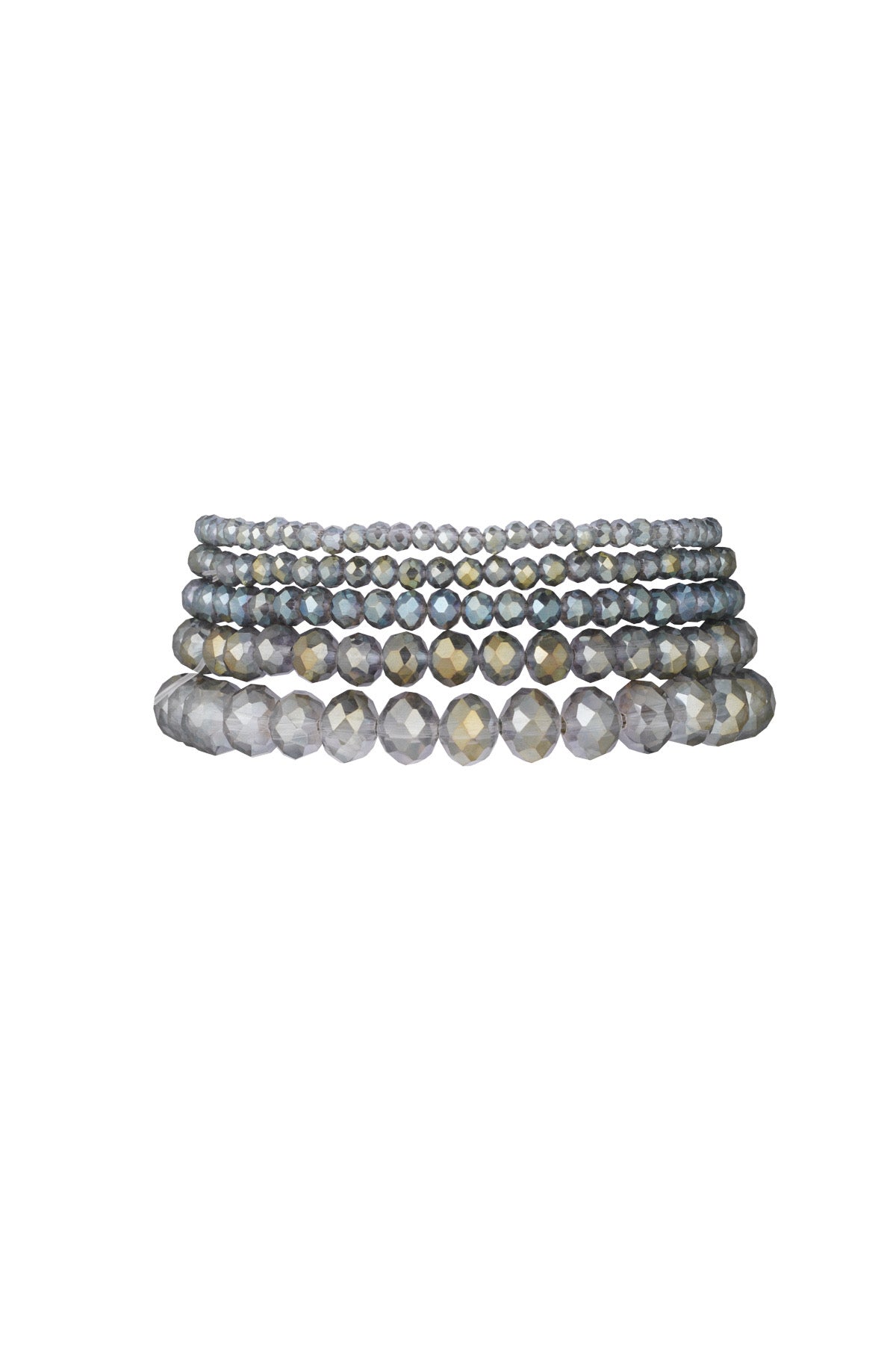 Bracelet Perles de Cristal | Gris