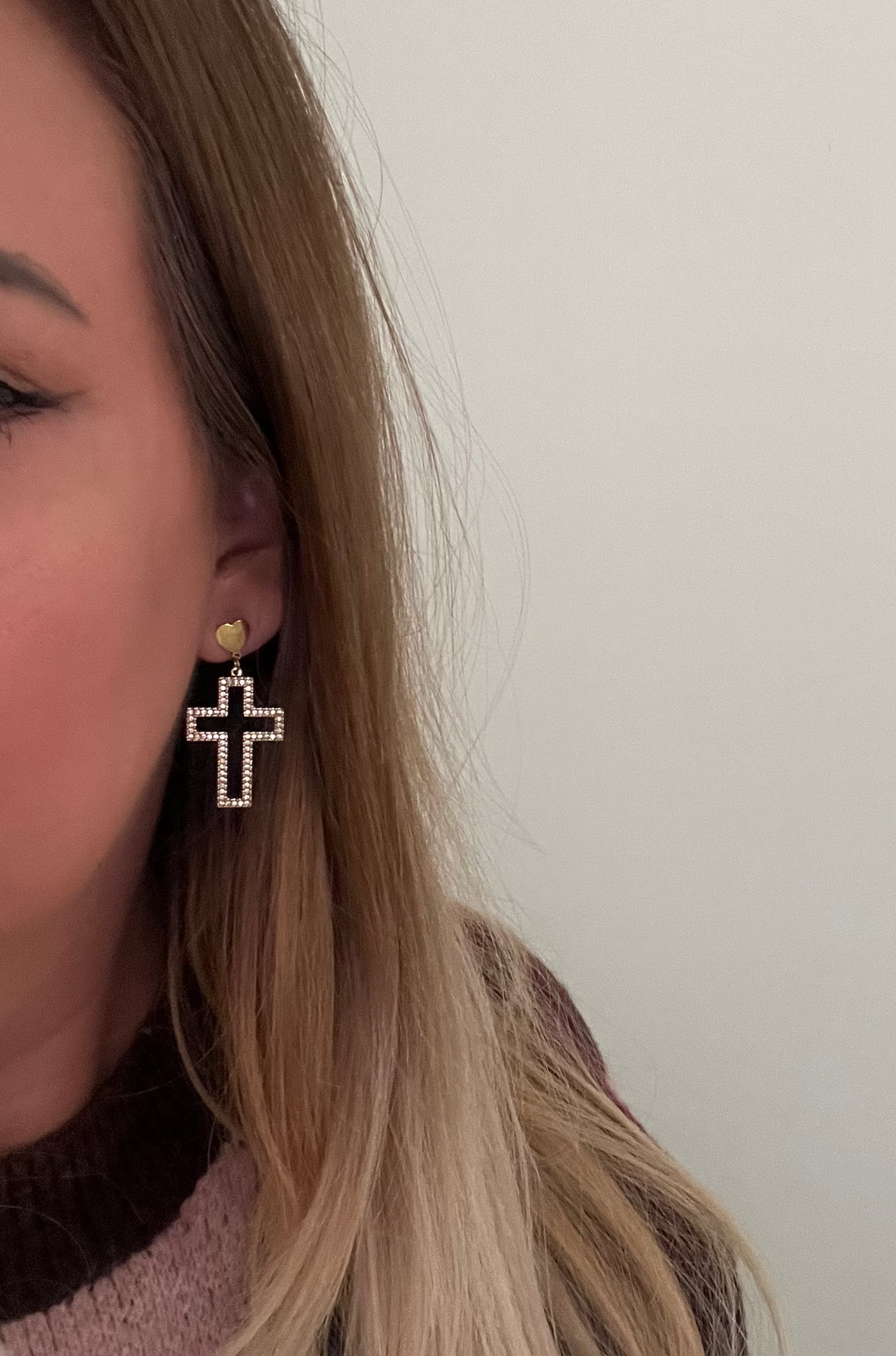 Cross Heart Earrings