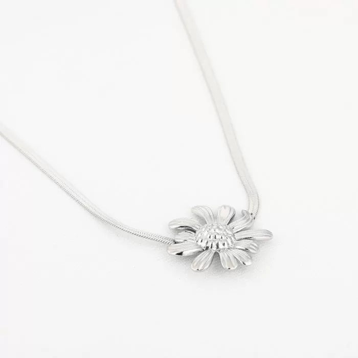 Sunflower Necklace | Silver