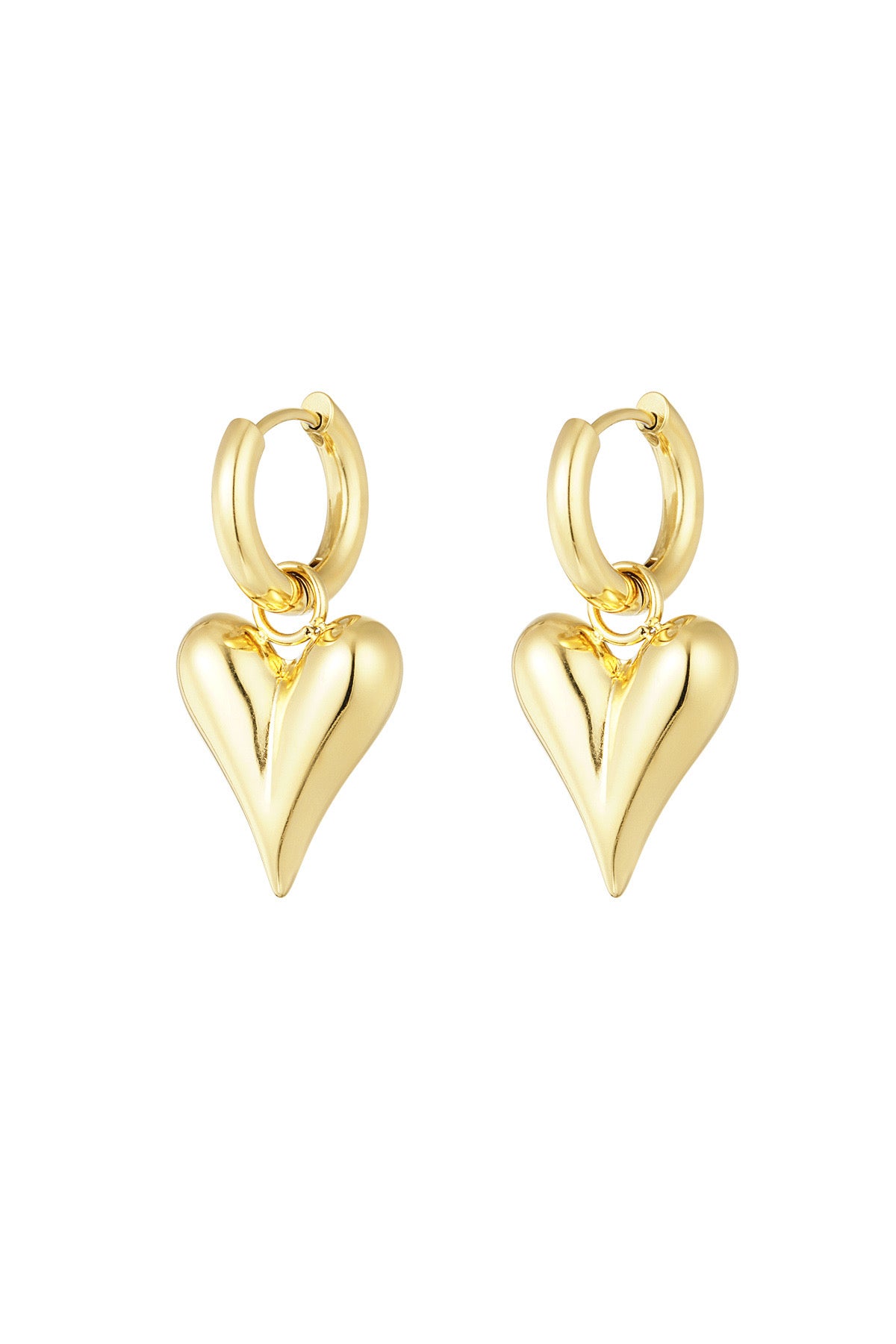 Boucles d'oreilles coeur moyennes | Or